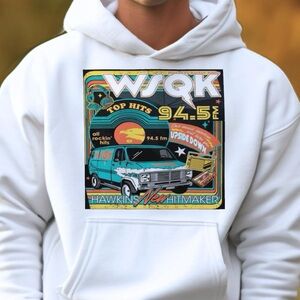 WSQK Stranger Things Graphic White Hoodie